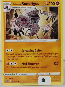 Galarian Runerigus - POKEMON - Rebel Clash - 102/192 - Rare - NM -B - Image 5