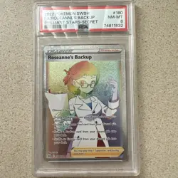 2022 Pokemon SWSH Brilliant Stars Roseanne’s Backup Secret 180/172 PSA 8 - Image 1