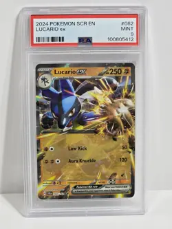 Lucario EX #082/142 SCR EN-Stellar Crown English Mint PSA 9 (2024) - Image 1