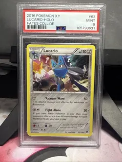 2016 Pokemon XY Lucario Hollo Fates Collide #63 Psa 9 - Image 1