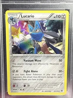 2016 Pokemon XY Lucario Hollo Fates Collide #63 Psa 9 - Image 2