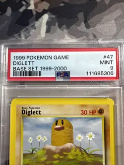 1999-2000 Pokemon Base Set Uk Edition 4th Print Diglett 47/102 PSA 9 - Image 2