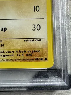 1999-2000 Pokemon Base Set Uk Edition 4th Print Diglett 47/102 PSA 9 - Image 3