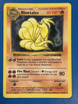 Ninetales - Black Flame (Shadowless) Holo 12/102 Base Set Pokemon TCG - Image 1