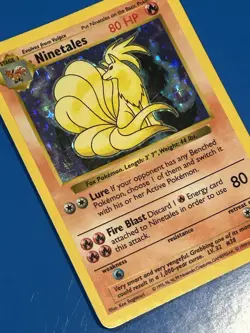 Ninetales - Black Flame (Shadowless) Holo 12/102 Base Set Pokemon TCG - Image 2