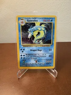 Pokemon TCG Gyarados Base Set Holo Card 6/102 Unlimited Rare LP - Image 1