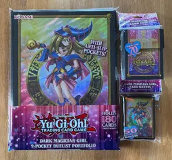 Yugioh Dark Magician Girl - 9 Pocket Duelist Portfolio + Sleeves + Card Case - Image 1