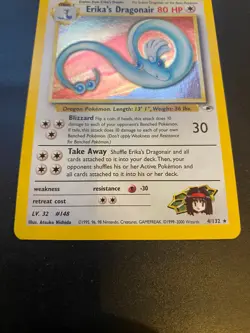 NM Erika's Dragonair 4/132 Gym Heroes Holo Rare Pokemon Card TCG WOTC UK - Image 3