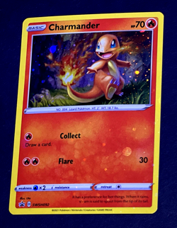 2021 Pokemon CHARMANDER Black Star Promo HOLO BLEED Sword & Shield Card #SWSH092 - Image 1