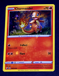 2021 Pokemon CHARMANDER Black Star Promo HOLO BLEED Sword & Shield Card #SWSH092 - Image 3