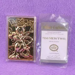 Pokemon 1999 23k Gold Plated Trading Card Burger King Promo COA - MEWTWO #150 - Image 2