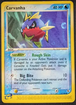 Carvanha 51/109, 2003 EX Ruby & Sapphire, Pokemon, TCG Pokemon Card - Image 1