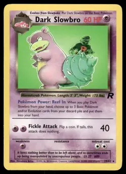 Pokemon Cards Dark Slowbro 29/82 UNLIMITED Team Rocket WOTC Rare NM - Image 1