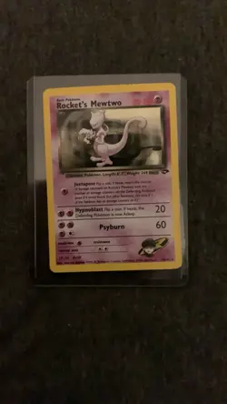 Pokemon Team Rocket Mewtwo Holo Card alignment dot error - Image 2
