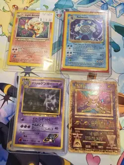 Pokemon Vintage Holo Card Lot Gengar, Poliwrath, Light Arcanine, Mewtwo Japanese - Image 3