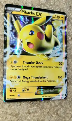 PIKACHU EX XY174 Black Star Promo Holo Ultra Rare Pokemon Card 2016 NM - Image 1