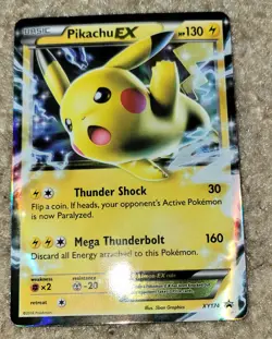 PIKACHU EX XY174 Black Star Promo Holo Ultra Rare Pokemon Card 2016 NM - Image 2