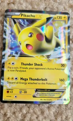 PIKACHU EX XY174 Black Star Promo Holo Ultra Rare Pokemon Card 2016 NM - Image 3
