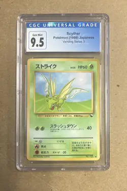 1998 Pokemon Vending 3 Japanese Scyther Card #123 CGC 9.5 - Image 1