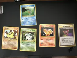 Vintage Japanese Pokemon Card Lot - Jungle / Rocket / Base Set - LP - 5 Cards - Image 1