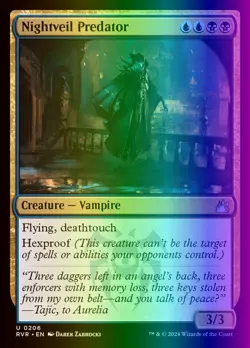 MTG Magic the Gathering Nightveil Predator (206/573) Ravnica Remastered LP FOIL - Image 1