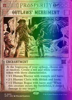 MTG Magic the Gathering Outlaws' Merriment (51/87) Breaking News NM FOIL - Image 1