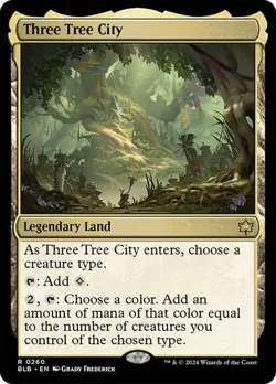 ** Three Tree City - Bloomburrow (BLB) ** [NM] MTG Tribal Land Commander - Image 1