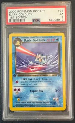 DARK GOLDUCK #37 PSA 5 • 2000 POKEMON ROCKET 1ST EDITION - Image 1