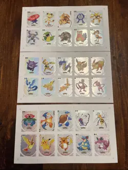 Pokemon Prisma 1 Evoluciones Metal Glitter Foil Uncut Sticker Sheets - Mint! - Image 1