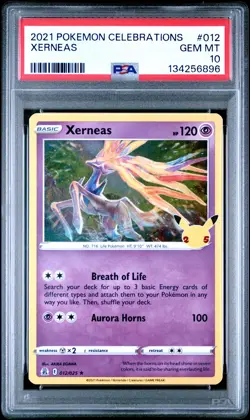 2021 POKEMON CELEBRATIONS #012 XERNEAS PSA 10 - Image 1