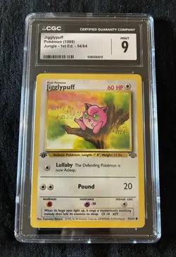1999 Pokemon Jungle TCG Jigglypuff 1st Edition 54/64 CGC 9 Mint - Image 1