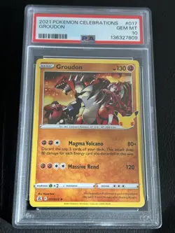 2021 POKEMON CELEBRATIONS #17 GROUDON PSA 10 25th Anniversary - Image 1