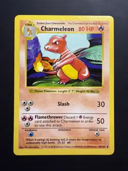 [NM+] Pokemon Base Set Shadowless Charmeleon 24/102 1999 - Image 1