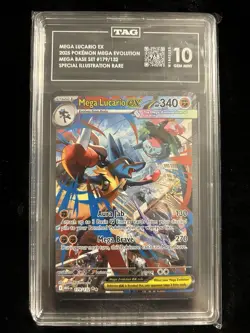 Pokemon Mega Lucario EX 179/132 Me01 Holo TAG 10 Special Illustration Rare 2025 - Image 1