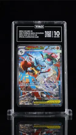 Pokemon Mega Lucario EX 179/132 Me01 Holo TAG 10 Special Illustration Rare 2025 - Image 3