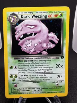 Pokemon TCG Dark Weezing 14/82 Holo Rare Team Rocket WOTC - LP - - Image 1
