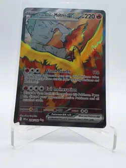 TEAM ROCKET'S MOLTRES EX 2025 POKEMON DESTINED RIVALS #208/182 ULTRA RARE HOLO - Image 1