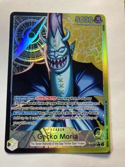 Gecko Moria - OP14-080 (Alternate Art) The Azure Sea's Seven Foil NM - Image 1