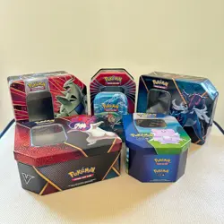 Pokemon Tin Lot of 6 Assorted Sizes Empty Metal Tin Card Storage - Image 2