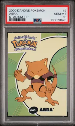 PSA 10✨🧠Abra 2000 Canadian Pokemon Card Danone Stadium Tip #9 - (100823623) - Image 1