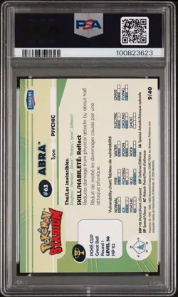 PSA 10✨🧠Abra 2000 Canadian Pokemon Card Danone Stadium Tip #9 - (100823623) - Image 2
