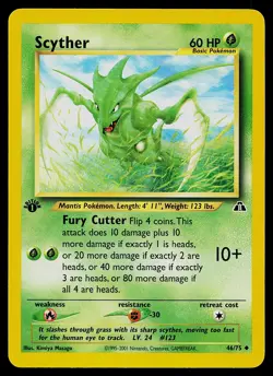 Pokemon Card - Scyther Neo Discovery 46/75 Uncommon 1st Edition - Image 1