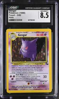CGC 8.5 Gengar 1999 Fossil 5/62 Holo Pokemon Card - Image 1