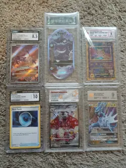 Pokemon TCG Charizard And Mixed Slab Lot 5 Graded Cards And 1 Cased Die Cut Card - Image 1