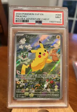 PSA 9 Pikachu Black Star Promo 88 Paldea Adventures Chest Pokemon Card NM/M TCG - Image 1