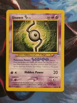 Unown (S) 87/105 Neo Destiny Common Pokemon Card - Image 1