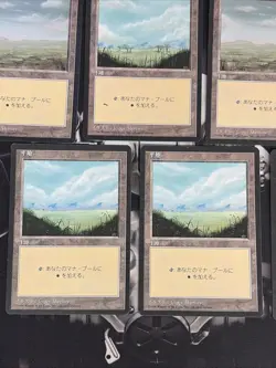 7X MTG Plains Japanese FBB 4th Edition 1996 MP LOT MAGIC THE GATHERING - Image 3