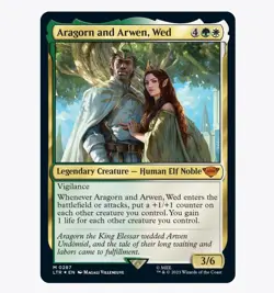Aragorn and Arwen, Wed - Foil -Lord of the Rings (LTR) - MTG Mythic Rare #287 - Image 1