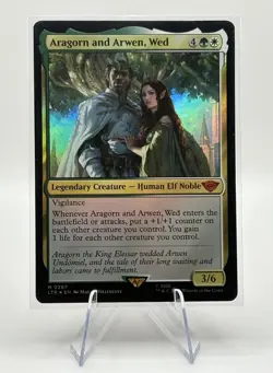 Aragorn and Arwen, Wed - Foil -Lord of the Rings (LTR) - MTG Mythic Rare #287 - Image 4