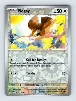 Pidgey - Scarlet & Violet 151 016/165 - Reverse Holo - Common - NM - Pokemon TCG - Image 1